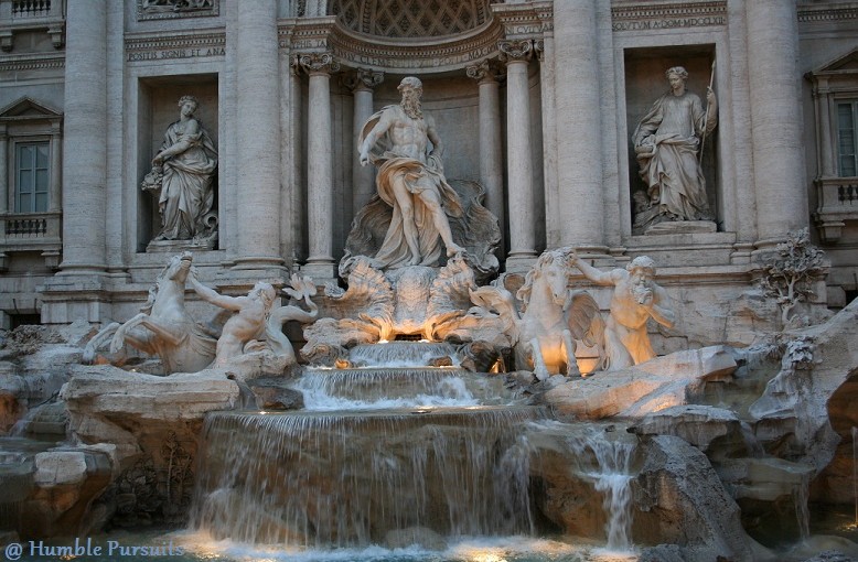 Trevi Fountain Lit Up, Rome Italy